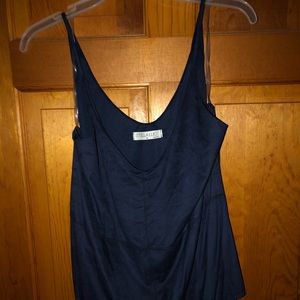 Blouse, tank top, suede feel, navy